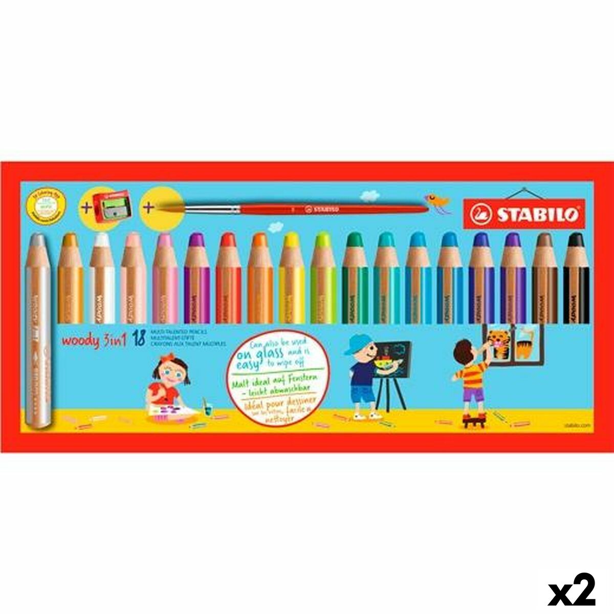 Lápis de cores Stabilo Multicolor 18 Peças (2 Unidades)