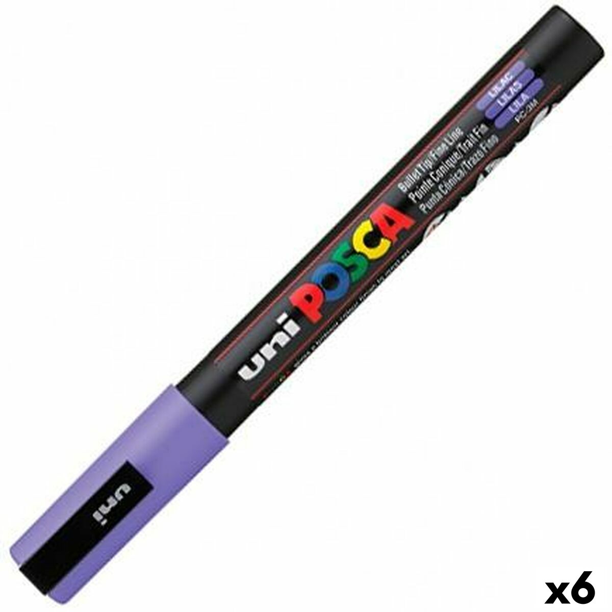 Rotulador permanente POSCA Lilás 0,9-1,3 mm (6 Unidades)