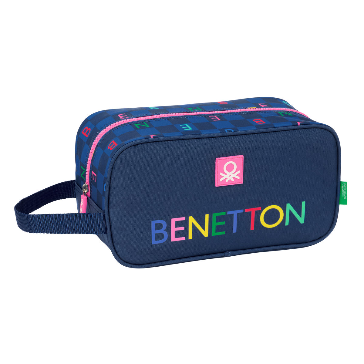 Bolsa para Sapatos de Viagem Benetton Damero Azul Marinho 29 x 15 x 14 cm