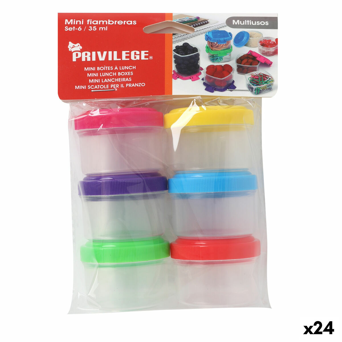 Conjunto de Lancheiras Privilege 35 ml Ø 4,5 x 3 cm 6 Peças (24 Unidades)