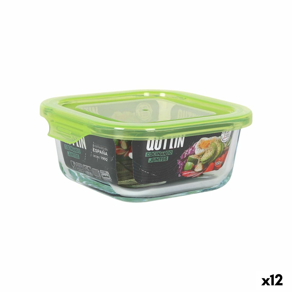 Lancheira Quttin Verde 550 ml (12 Unidades)