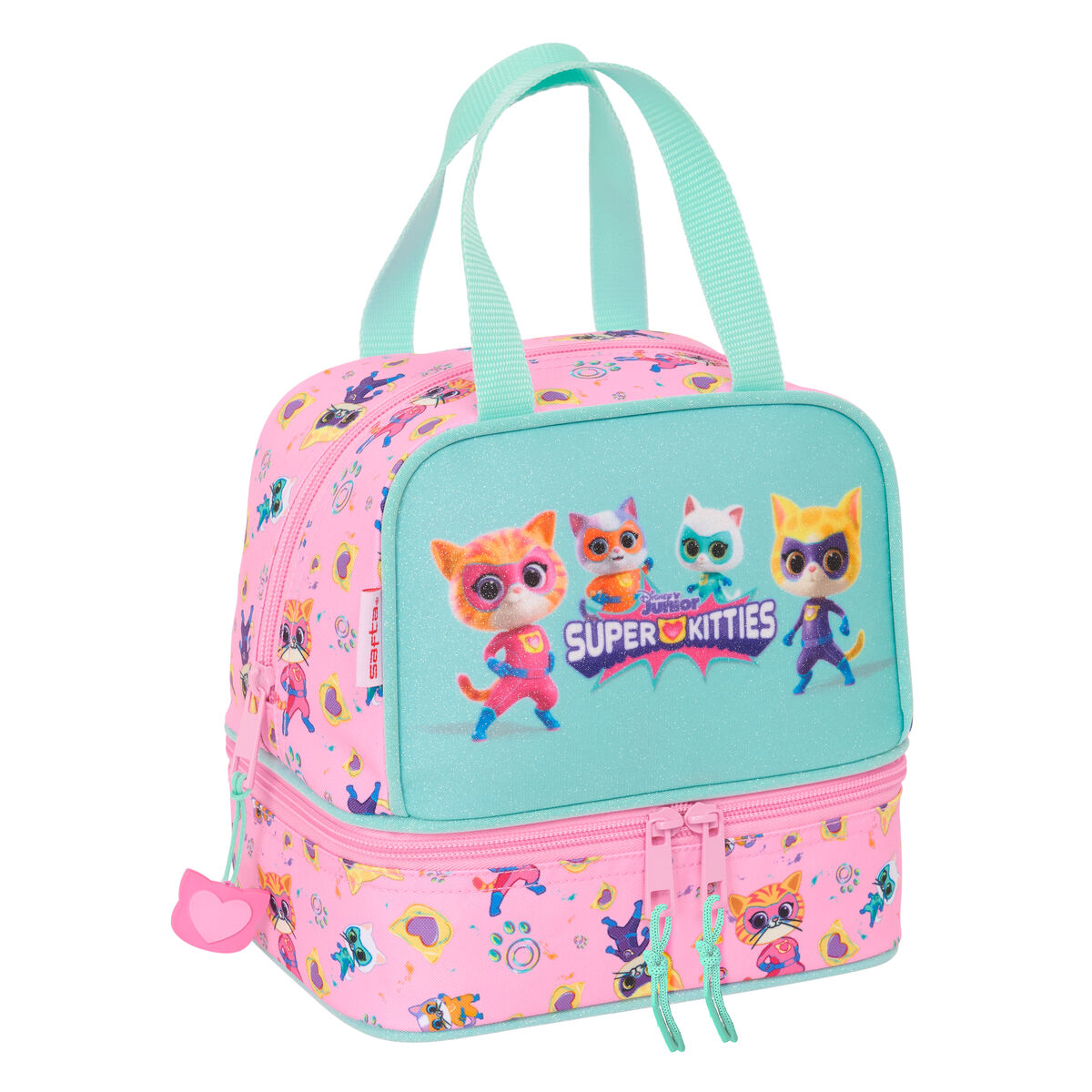 Lancheira SuperKitties Cor de Rosa Turquesa 20 x 20 x 15 cm