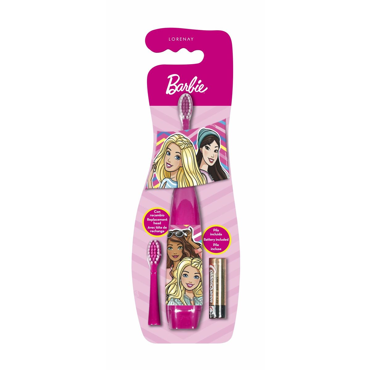 Escova de Dentes Elétrica + Recarga Barbie Cor de Rosa