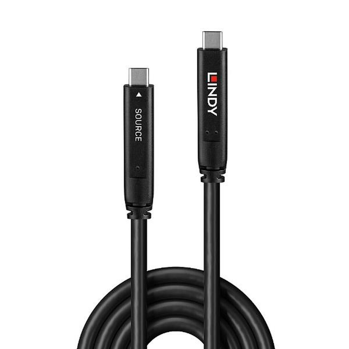 Cabo USB-C LINDY Preto 8 m