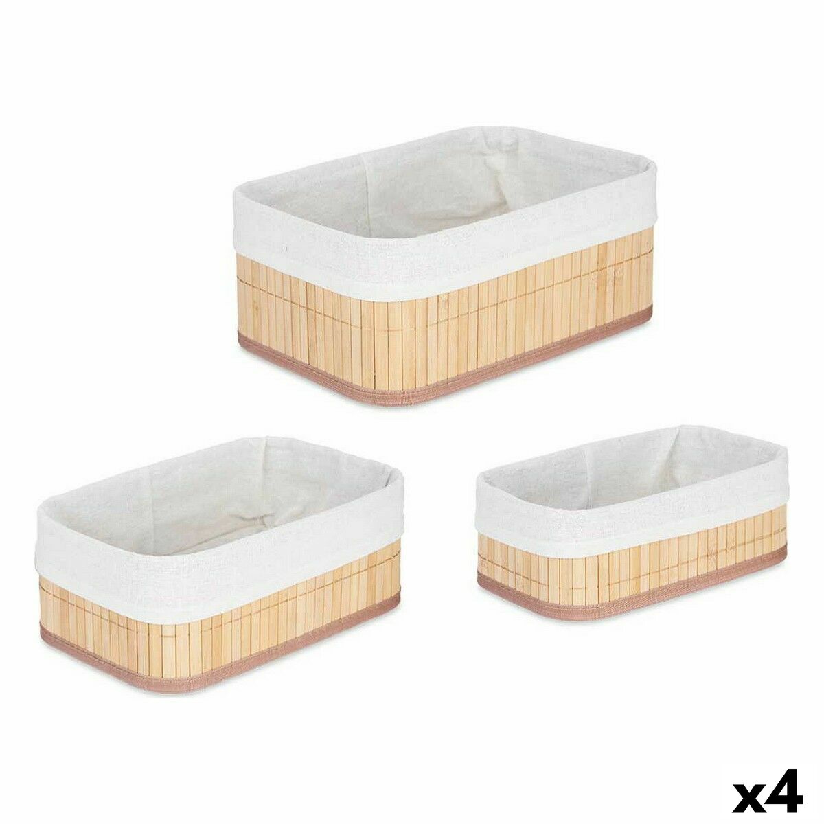 Conjunto de Caixas de Organização Empilháveis Kipit 31 x 12 x 21 cm 4 Unidades
