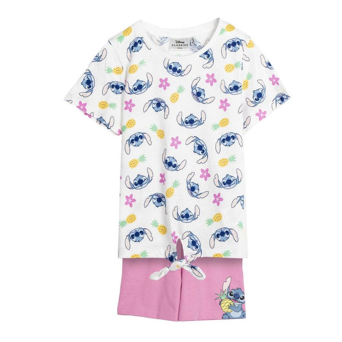 Conjunto de Vestuário Stitch Cor de Rosa
