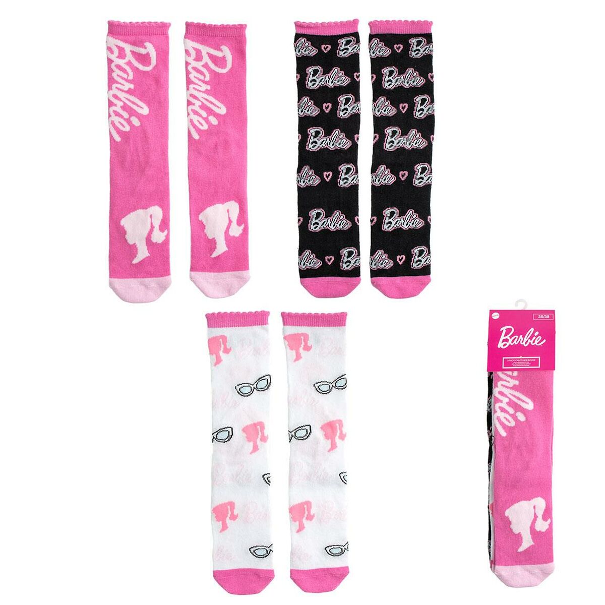 Meias Barbie 3 pares