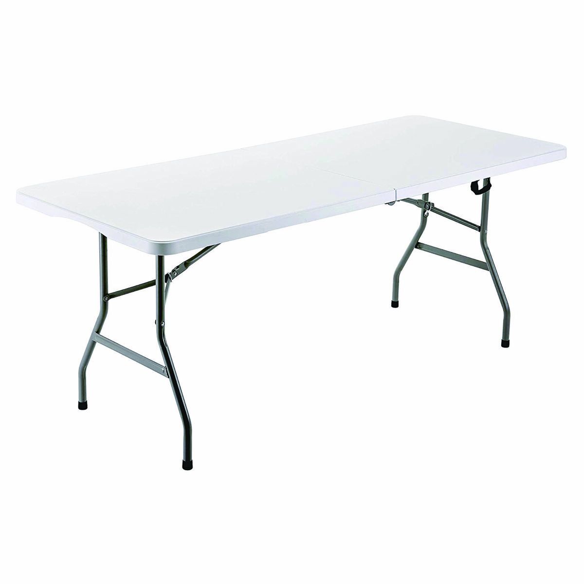 Mesa Dobrável Marbueno Resina Branca 152x70x74 cm Retangular Exterior Camping