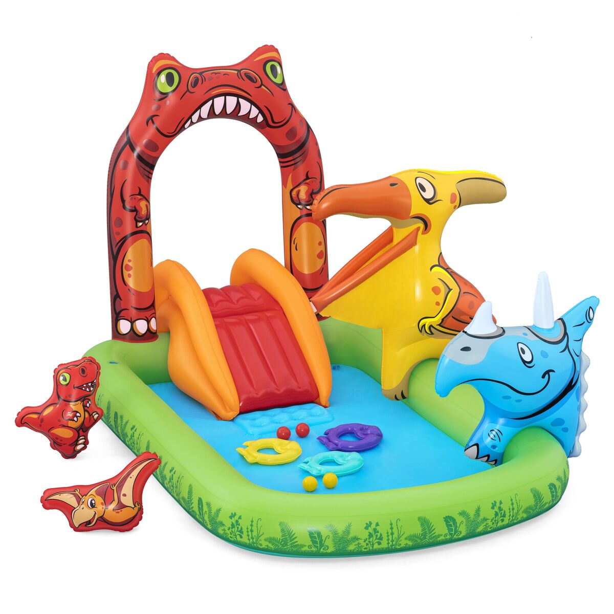 Bestway Piscina Inflável Parque de Jogos Dinossauros 241x140x137 cm +3-6 Anos