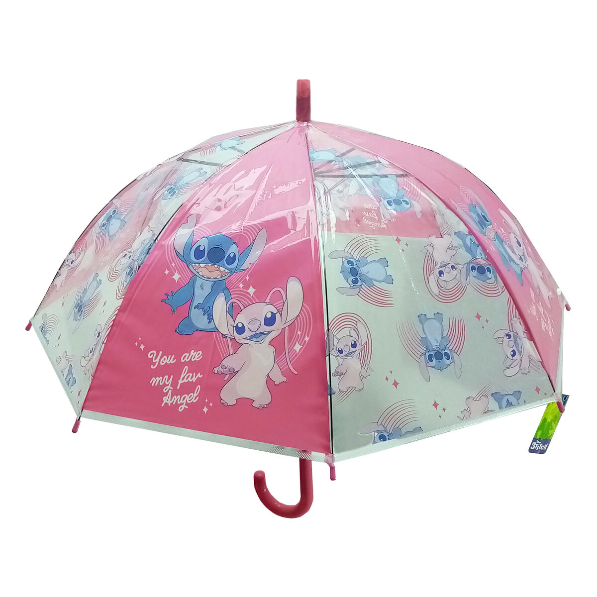 Guarda-Chuva Stitch Beach Cor de Rosa Ø 76 cm
