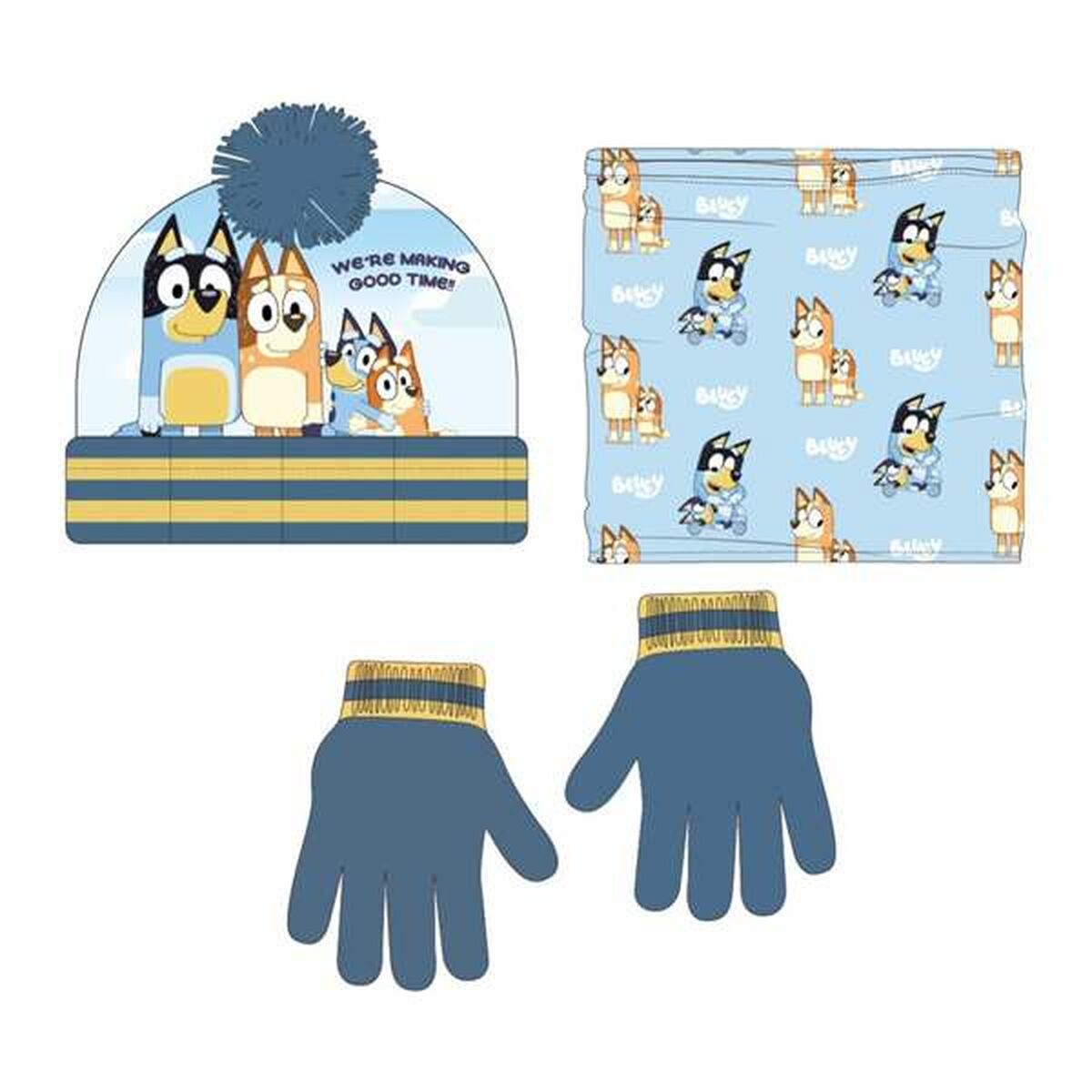 Gorro, Cachecol e Luvas Bluey 2-8 Anos