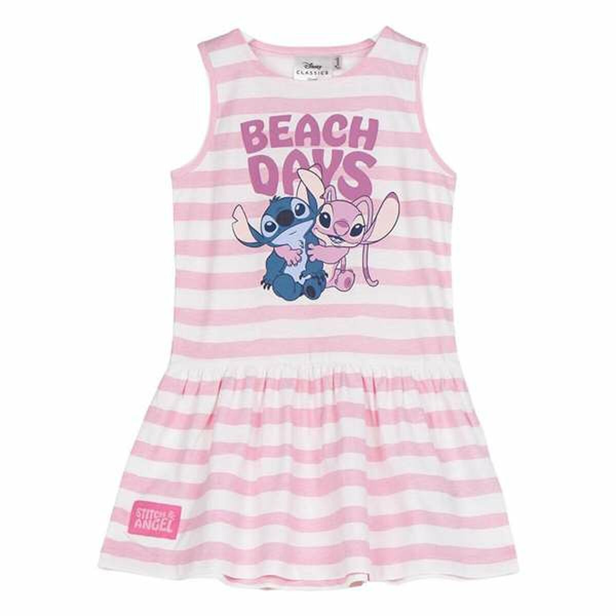 Vestido Stitch Cor de Rosa Menina