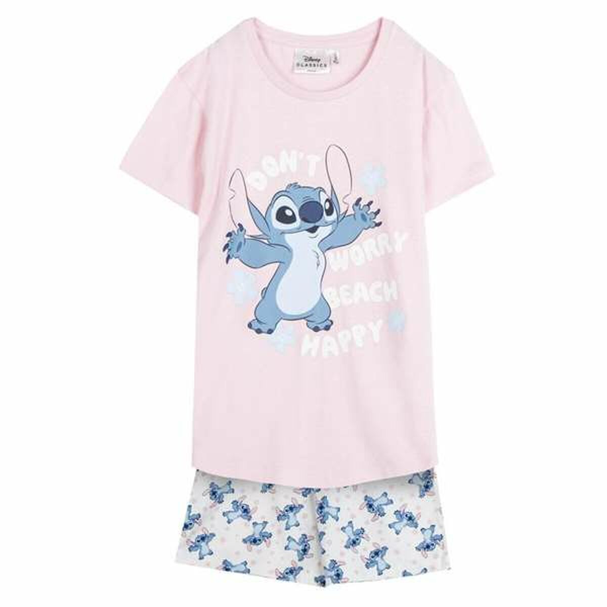 Pijama Infantil Stitch Cor de Rosa