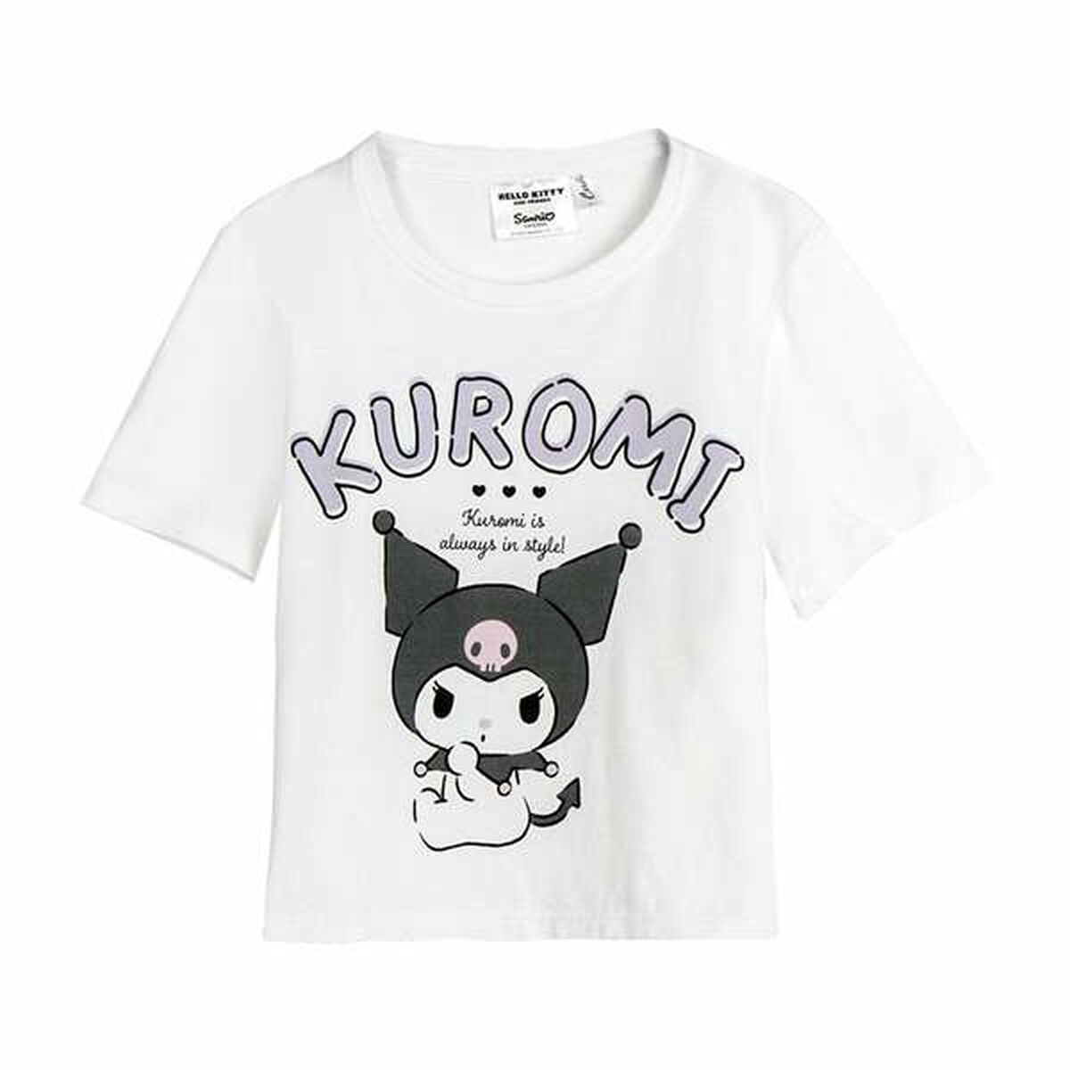 Camisola de Manga Curta Infantil Hello Kitty Branco