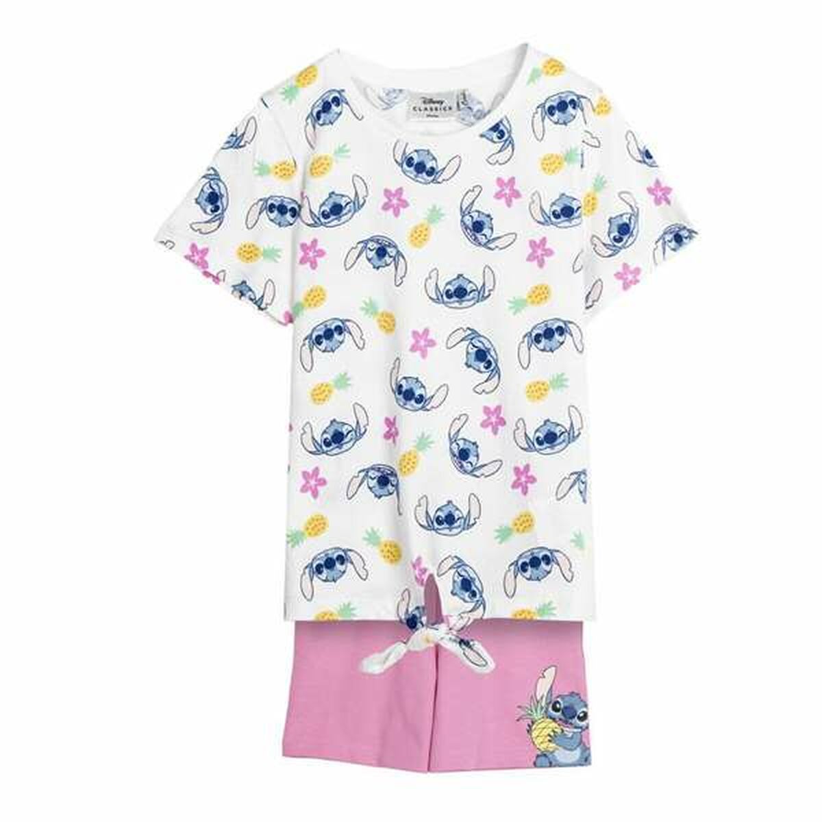 Conjunto de Vestuário Stitch Cor de Rosa