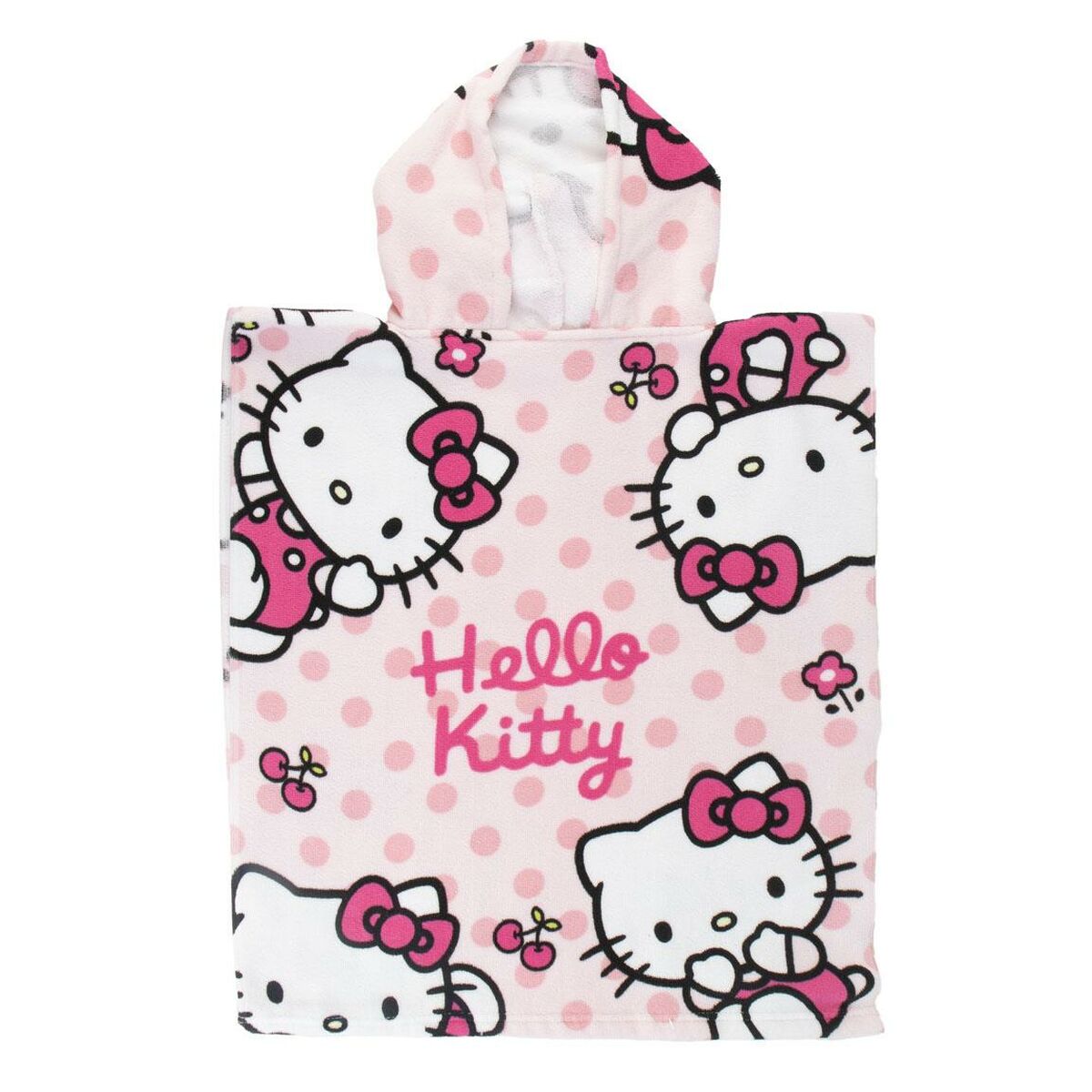 Poncho-Toalha com Capuz Hello Kitty Rosa Claro 50 x 111,5 cm
