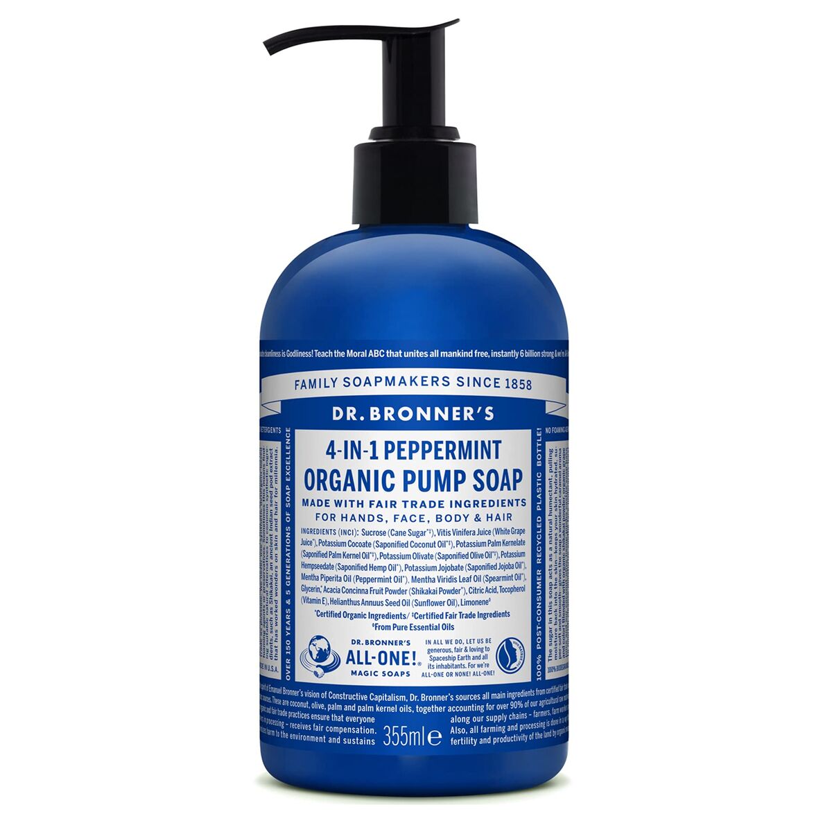 Sabonete de Mãos Dr Bronner's 4 in 1 Peppermint 355 ml