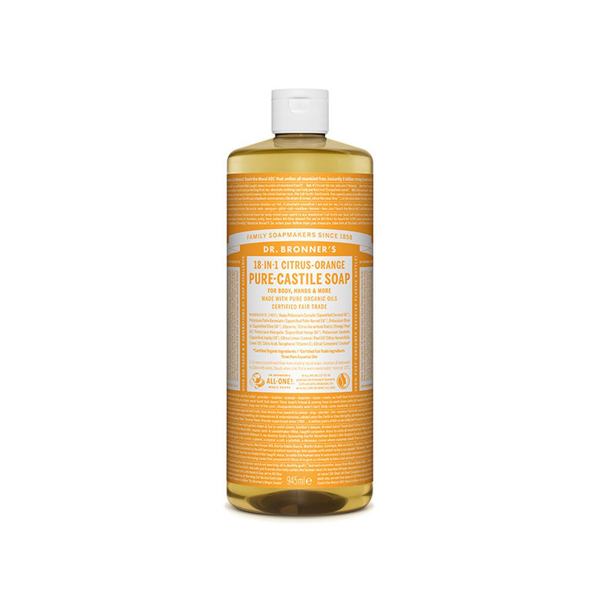 Sabonete Líquido Dr Bronner's 18 in 1 Citrus Orange 945 ml