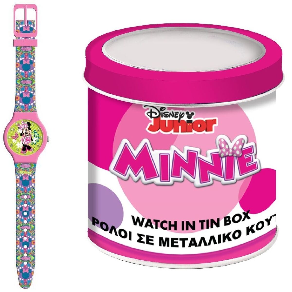 Relógio para bebês Minnie Mouse MINNIE - TIN BOX Ø 33 mm