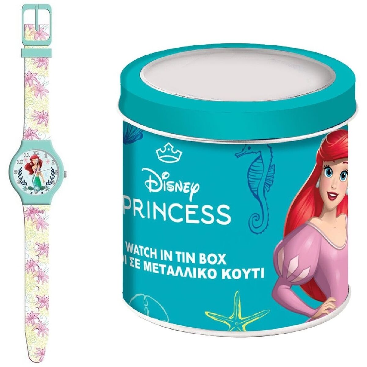 Relógio para bebês The Little Mermaid LITTLE MARMAID - TIN BOX Ø 33 mm
