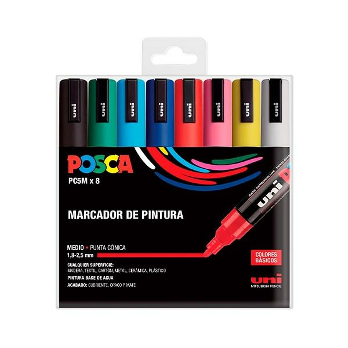 Conjunto de Marcadores POSCA Multicolor Cor de Rosa
