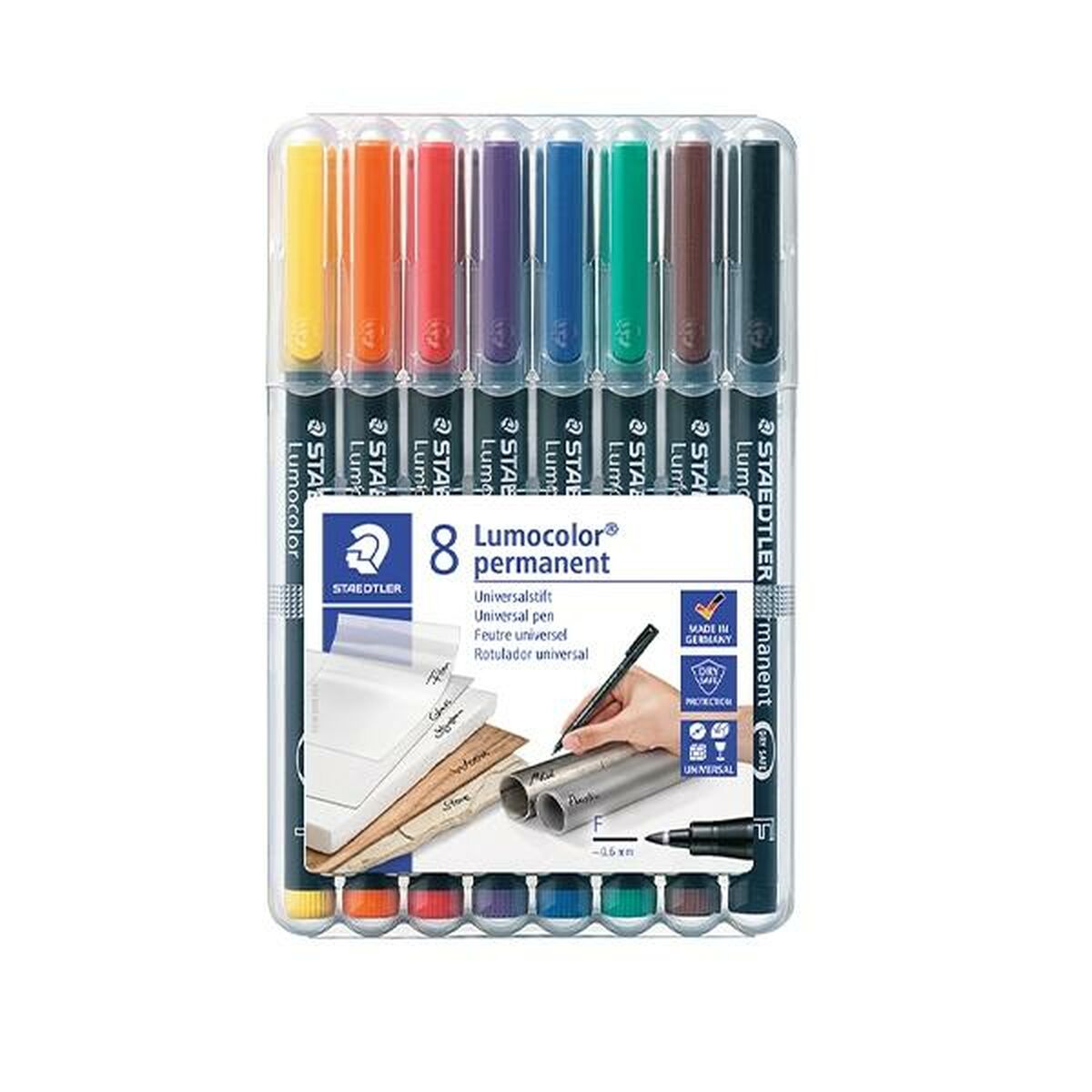 Rotulador permanente Staedtler 318 WP8 Preto Multicolor 8 Peças
