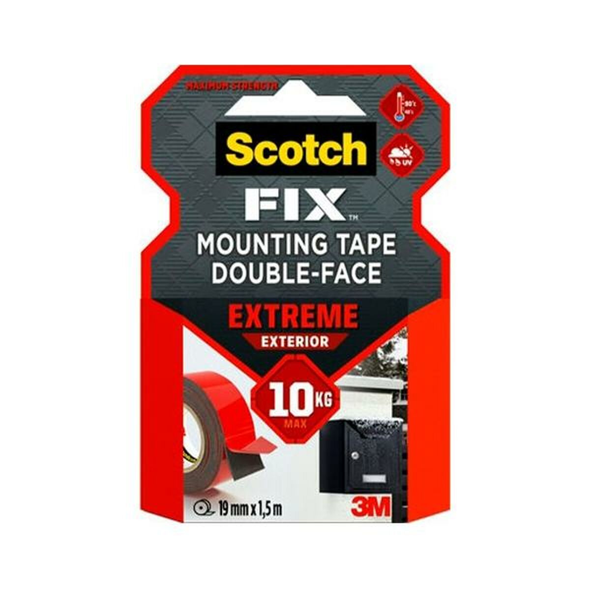 Fita de Dupla Face Scotch 7100272781 Preto Vermelho Cinzento