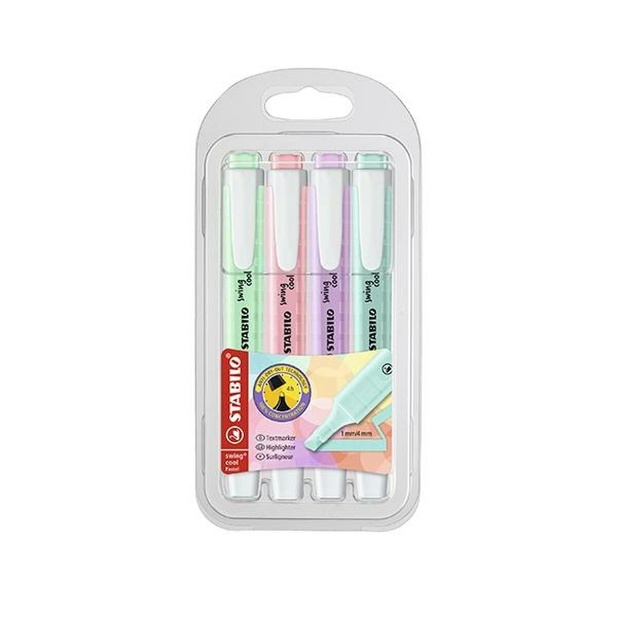 Conjunto de Marcadores Fluorescentes Stabilo swing cool Pastel Verde Multicolor