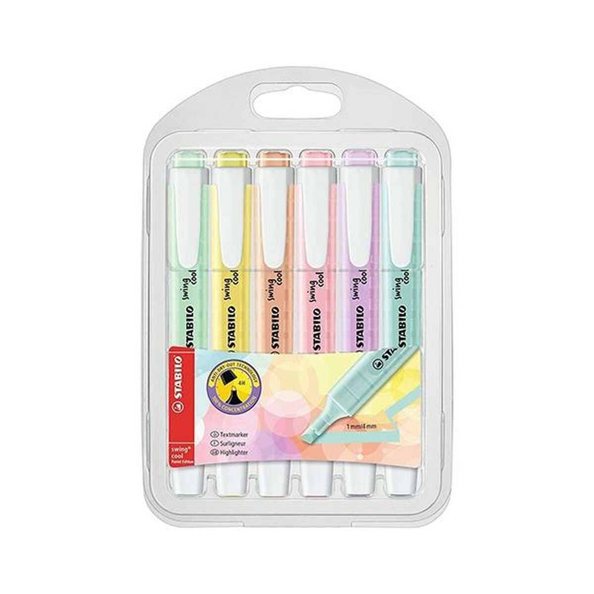 Conjunto de Marcadores Fluorescentes Stabilo swing cool Pastel Multicolor (6 Unidades)