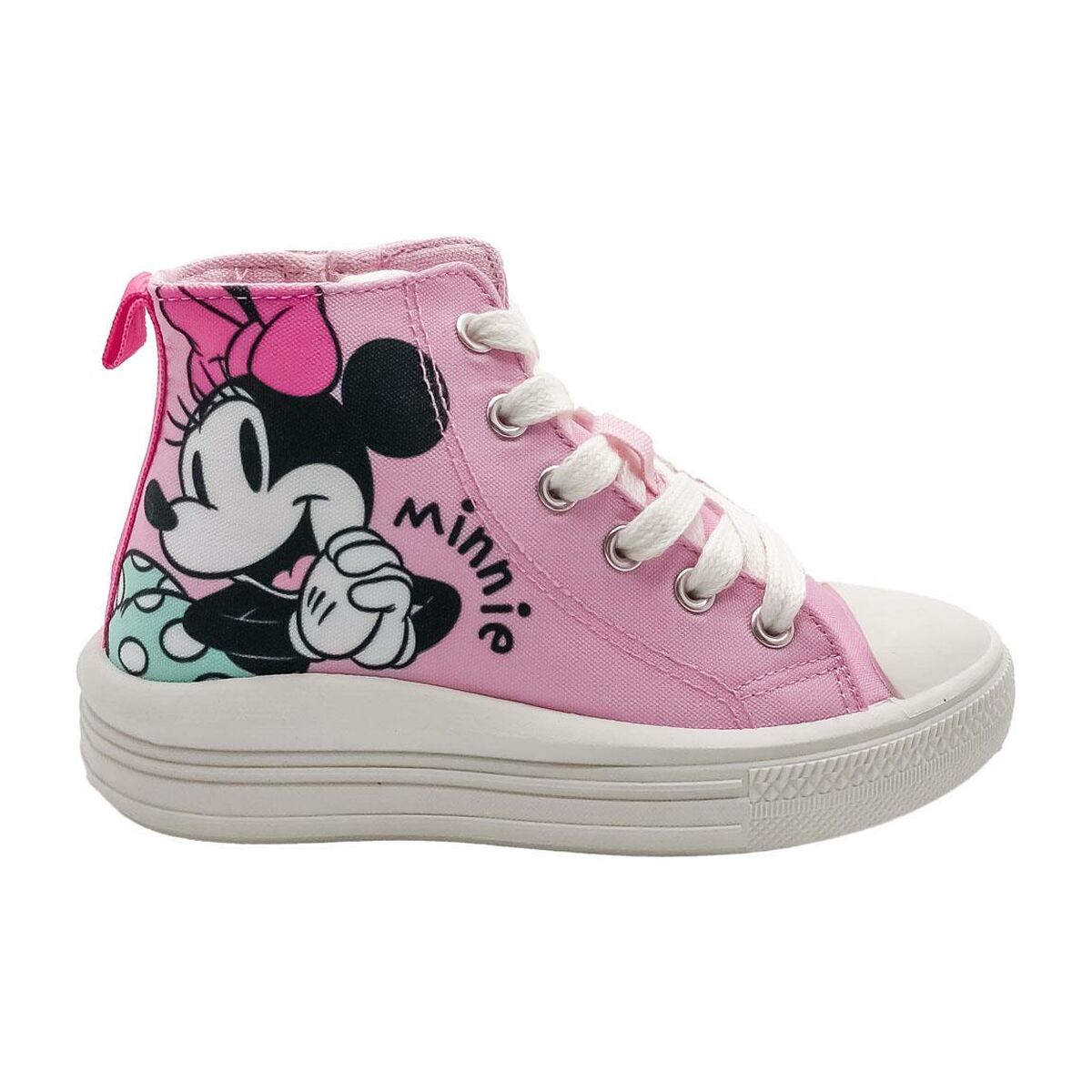 Botas Infantis Casuais Minnie Mouse Cor de Rosa