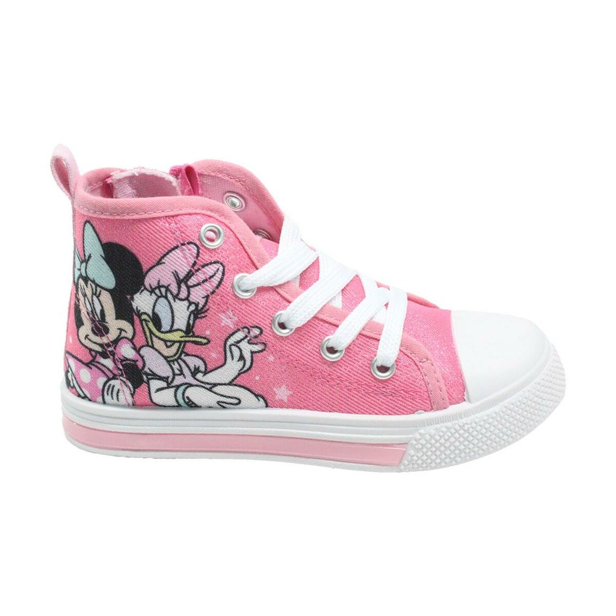 Botas Infantis Casuais Minnie Mouse Cor de Rosa Luzes LED
