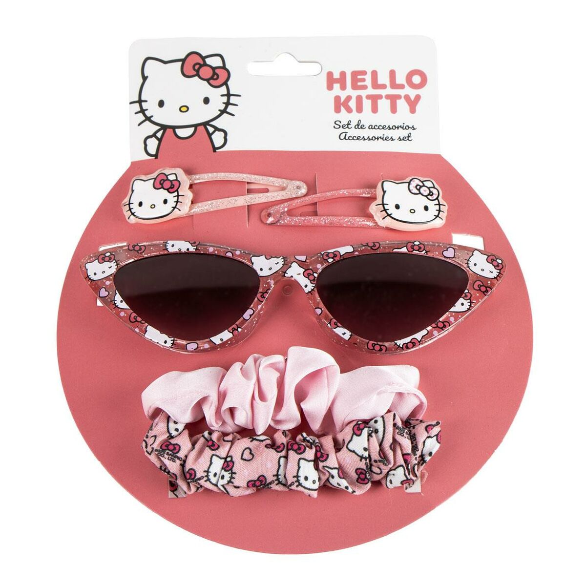 Óculos de Sol Infantis Hello Kitty Infantil 15 x 17 x 2 cm Acessórios para o Cabelo 5 Peças