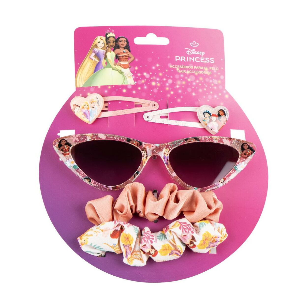 Óculos de Sol Infantis Disney Princess Infantil 15 x 17 x 2 cm Acessórios para o Cabelo 5 Peças
