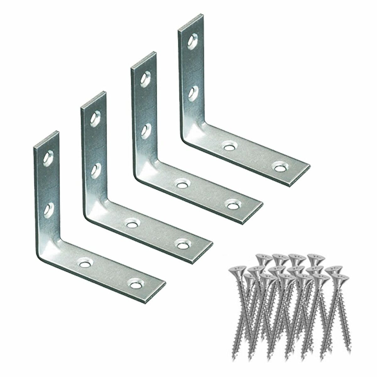 Esquadro de canto EDM 86087 an02 Aço 100 x 100 x 15 mm 4 Unidades