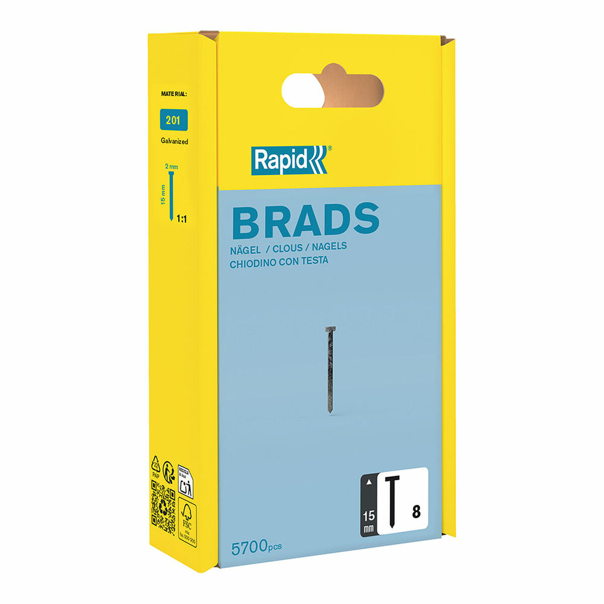 Pregos Rapid 15 mm Galvanizado (5700 Unidades)