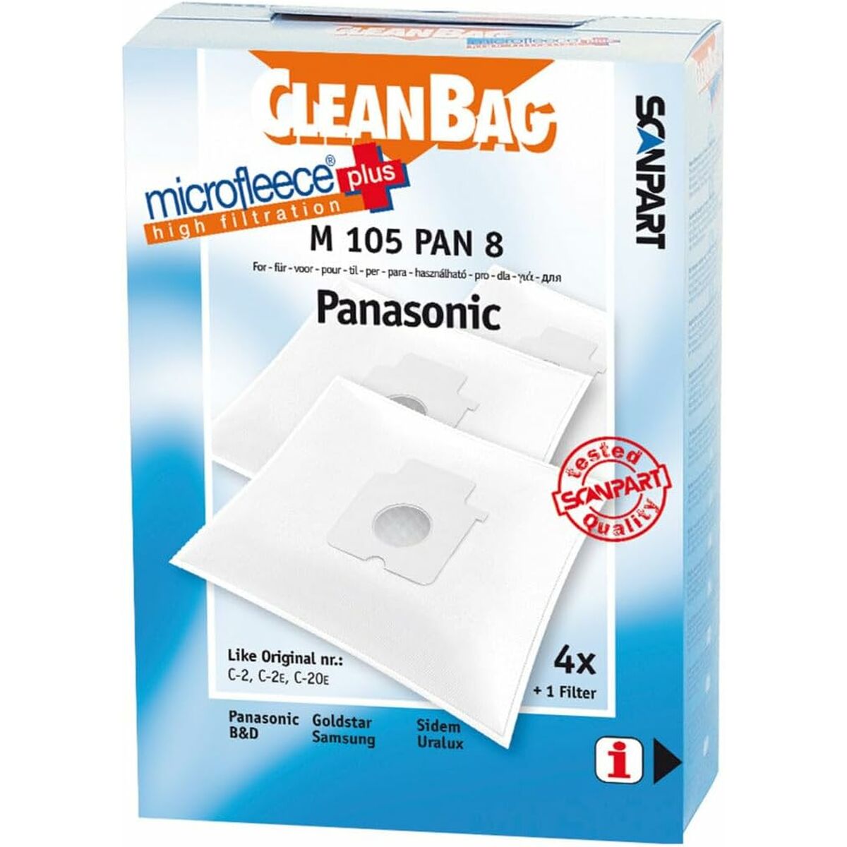 Bolsa Sobresselente para Aspirador Scanpart M 105 PAN 8