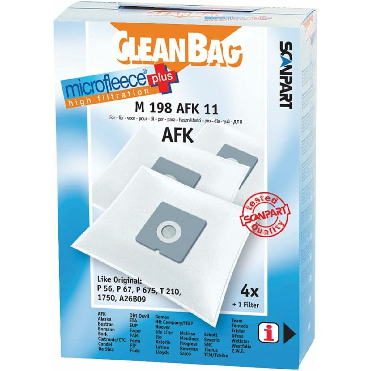 Bolsa Sobresselente para Aspirador Scanpart M 198 AFK 11 AFK BORK 4UD
