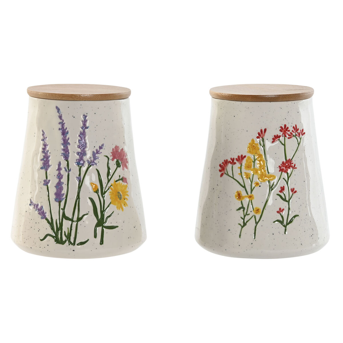Bote Home ESPRIT Multicolor Bloemen Shabby Chic (2 Unidades)