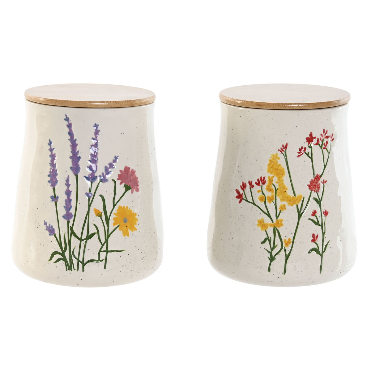 Bote Home ESPRIT Multicolor Bloemen Shabby Chic (2 Unidades)