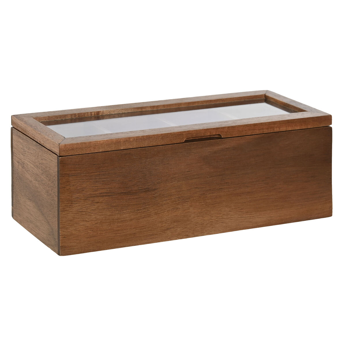 Caixa para Infusões Home ESPRIT Natural Cristal Acácia 26,5 x 9 x 9 cm
