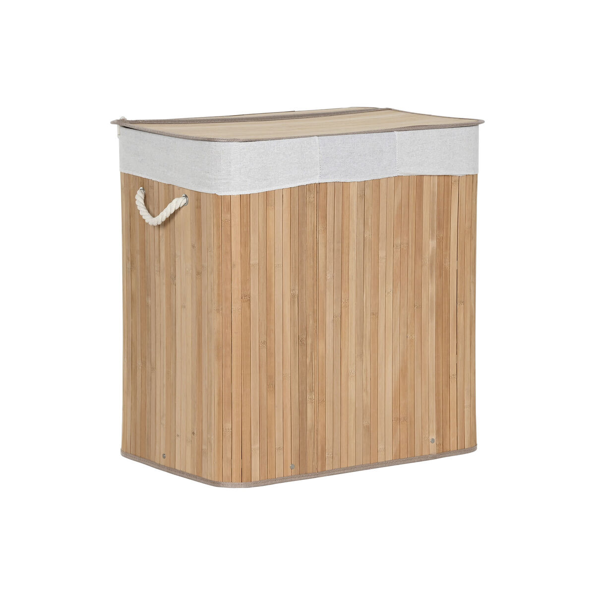 Cesto de Roupa Suja Home ESPRIT Branco Natural Bambu 140 L 60 x 40 x 60 cm