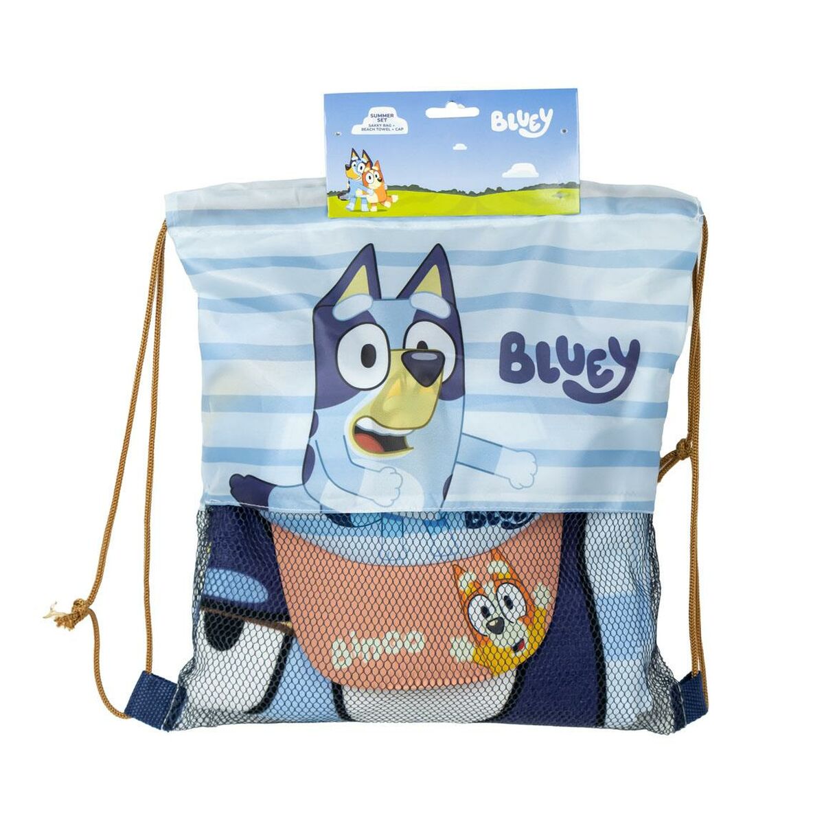 Conjunto de Verão Infantil Bluey Azul 3 Peças