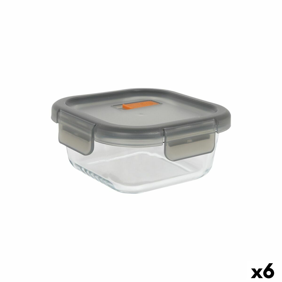 Lancheira Hermética MasterChef Cinzento Transparente Quadrado 1,1 L (6 Unidades)
