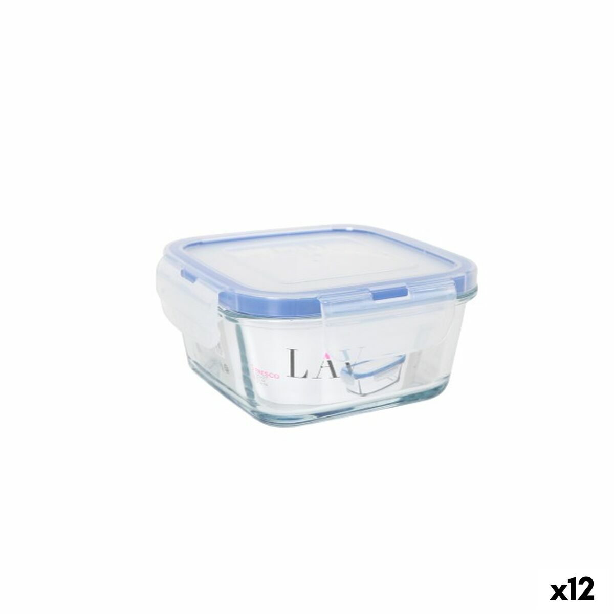Lancheira Hermética LAV Azul Transparente 375 ml (12 Unidades)