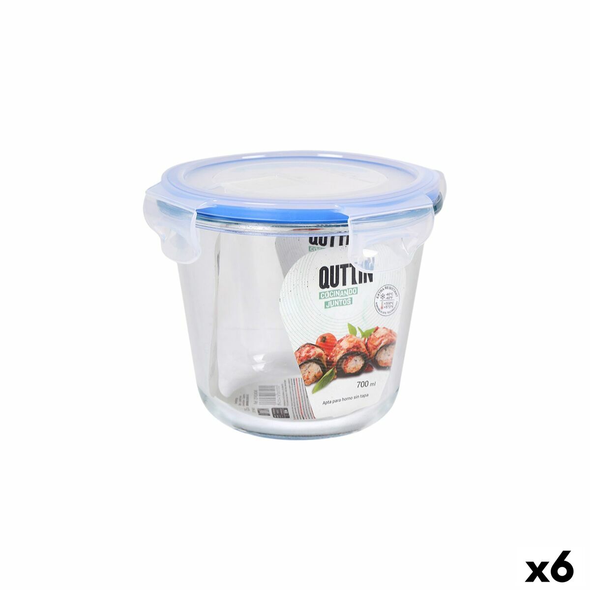 Lancheira Hermética Quttin Transparente 700 ml (6 Unidades)