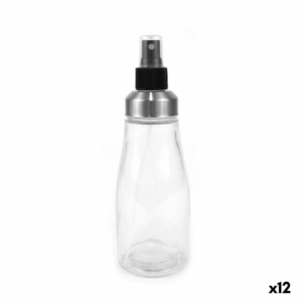 Galheteiro Anna Transparente Prateado Vidro 330 ml (12 Unidades)