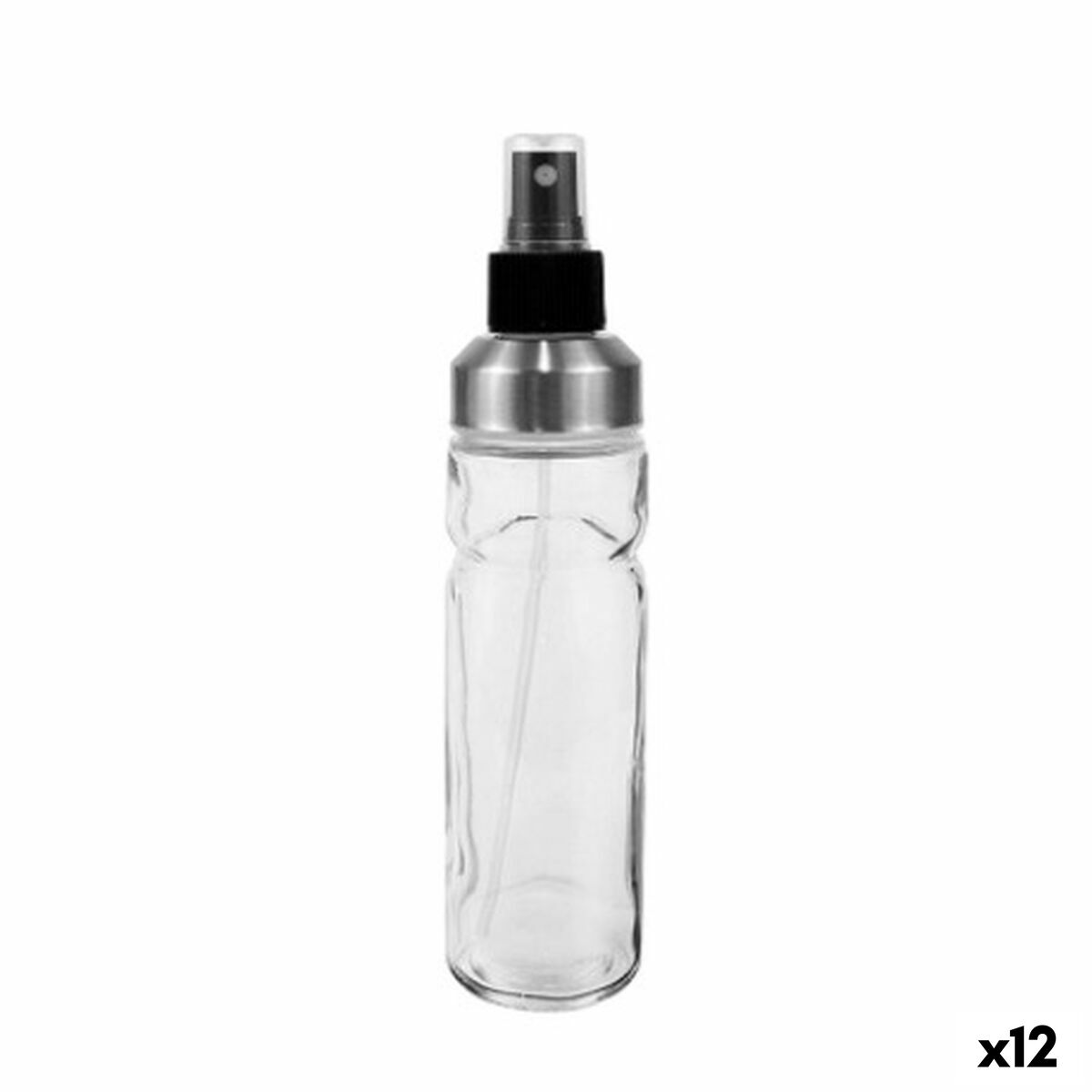 Galheteiro Anna Transparente Prateado Vidro 175 ml (12 Unidades)