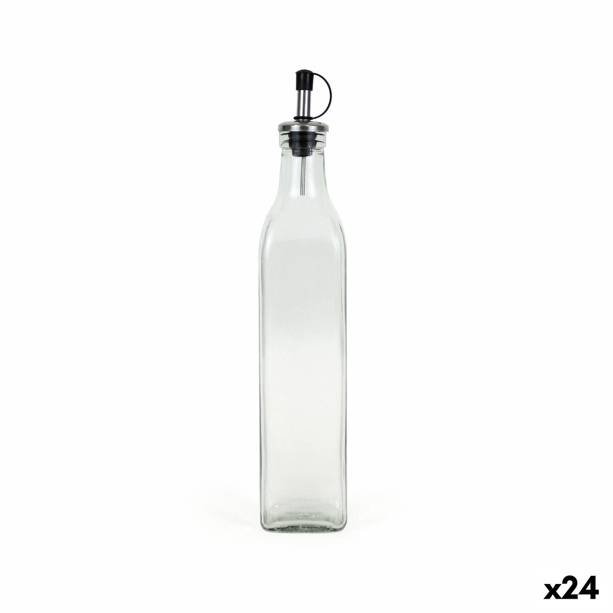 Galheteiro Anna Transparente Prateado Vidro 0,5 L (24 Unidades)