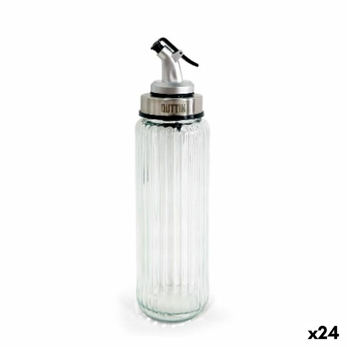 Galheteiro Quttin OTTICO Transparente Prateado Vidro 0,5 L 6 x 6 x 30,5 cm (24 Unidades)