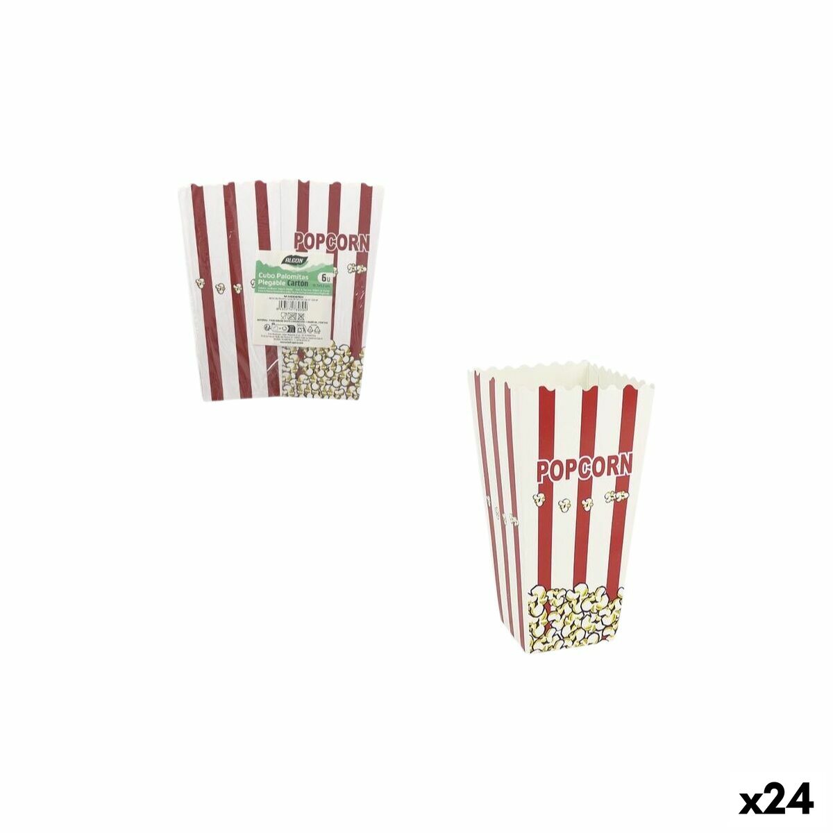 Recipiente para servir as pipocas Inde Popcorn (6 Peças) (24 Unidades)